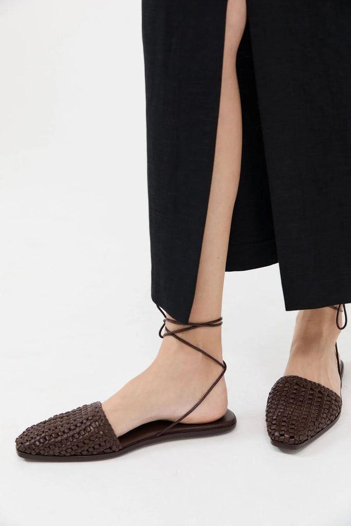 St Agni Brown Mesh Flats